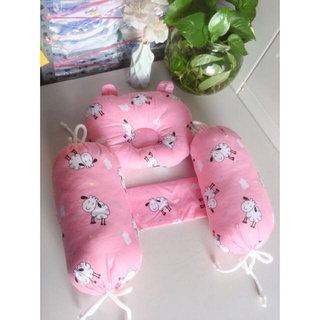 Bộ gối chặn bông cotton cho trẻ sơ sinh - gối chặn sơ sinh 2 đầu em bé