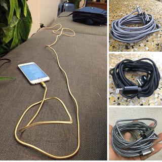 Dây Sạc Iphone, Android Dài 3m Bọc vải dù siêu bền