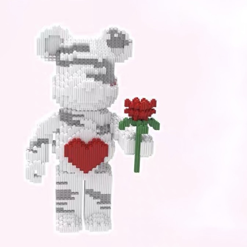 Bộ xếp hình lắp ráp gấu Bearbrick Kaws size lớn 36cm