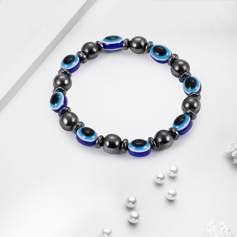 Vòng Tay Đá Hematite Xanh Lam Chăm Sóc Sức Khỏe