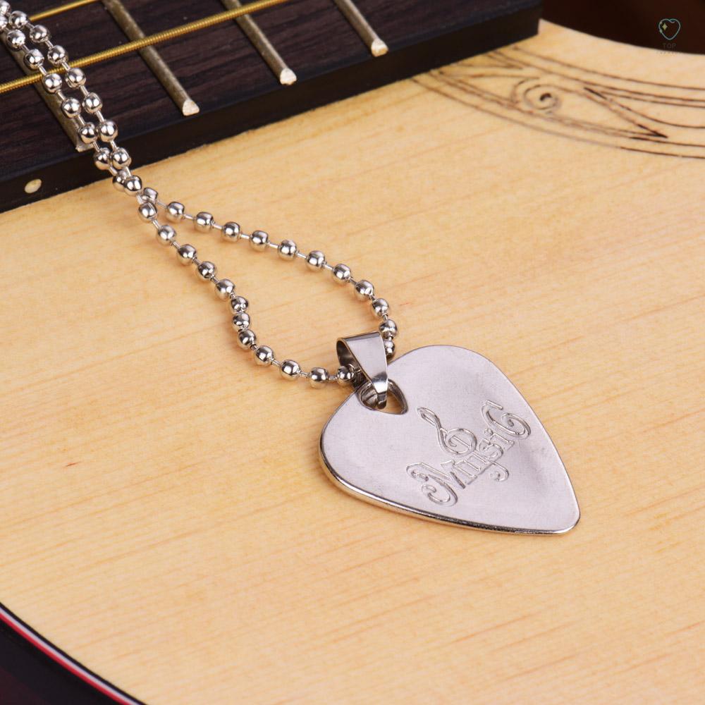 Vòng cổ Hợp Kim Kẽm Dày 1.2mm Hình Phím Gảy Đàn Guitar