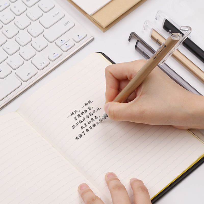 Bút Bi Mực Đen Ngòi 0.5MM Vỏ Kim Loại Chất Lượng Cao