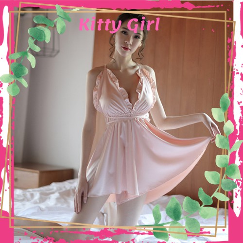 Đầm Ngủ 2 Dây Thiết Kế Xẻ Ngực Sexy- Váy Ngủ 2 Dây Mặc Nhà Mùa Hè VN12 | BigBuy360 - bigbuy360.vn
