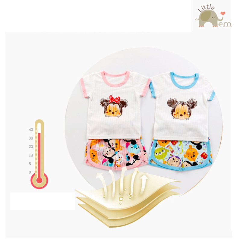 Bộ đồ bé trai Cotton xuất Nhật cộc tay _ Mickey