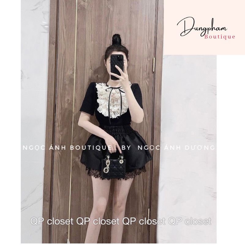 Áo len tăm pha ren hàng QC - Dungpham.Boutique