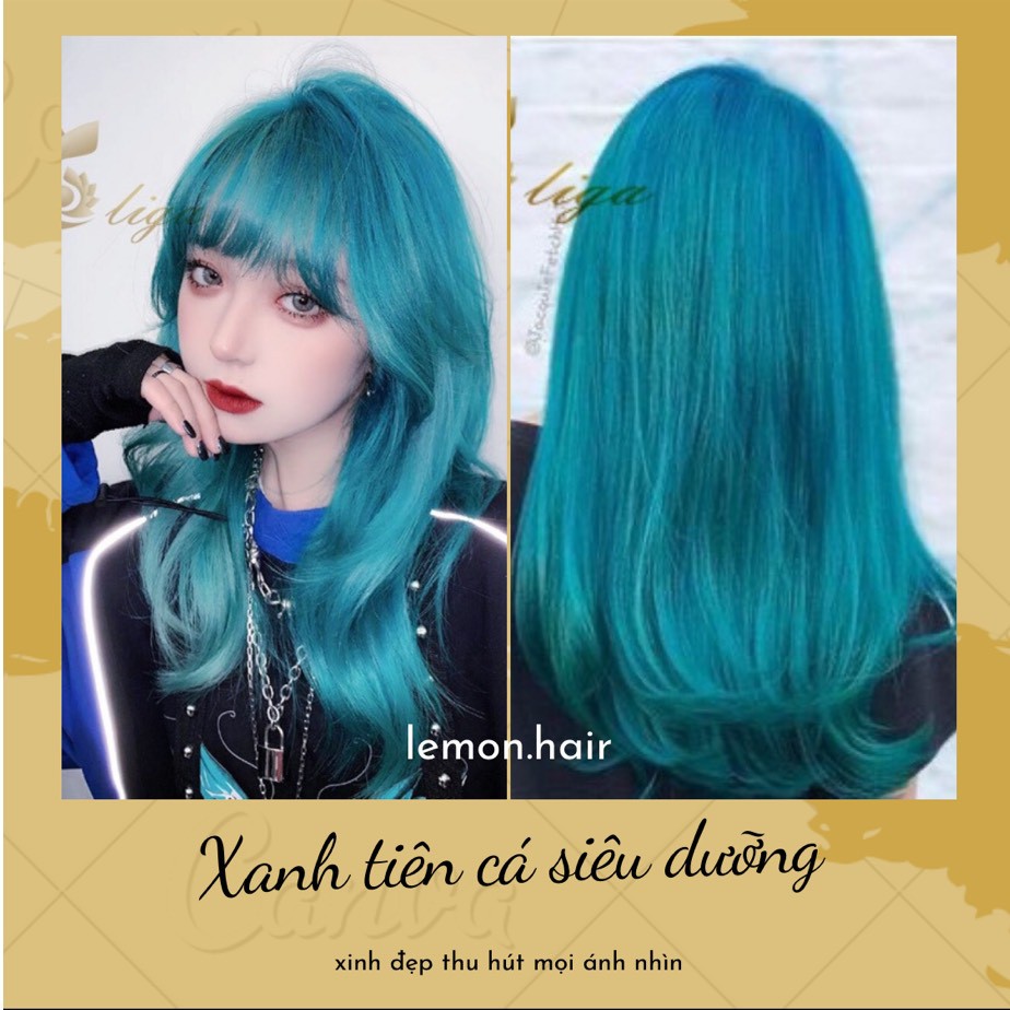 thuốc nhuộm tóc xanh tiên cá + tặng oxy trợ - lemon.hair