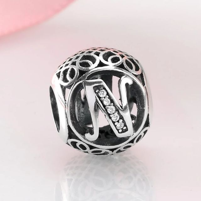 Charm chữ N bạc s925 ( vừa tất cả các vòng tay)