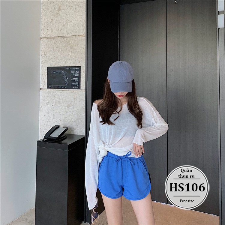 Quần bigsize nữ lưng cao thun su co giãn tốt - Quần short đùi nữ cạp cao thun - Màu Đen Trắng Đỏ Hồng Xanh Cam - HS106 | BigBuy360 - bigbuy360.vn