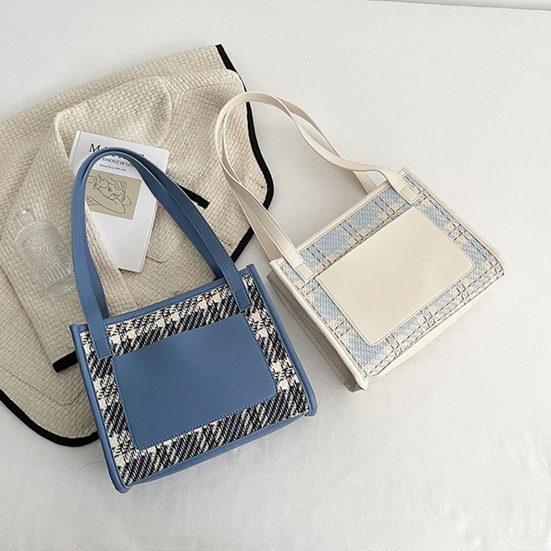 Túi xách đeo vai da pu mềm kẻ sọc cỡ lớn thời trang cho nữ IELGY