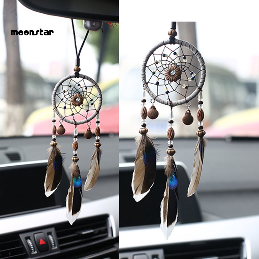 Dreamcatcher đính lông vũ trang trí