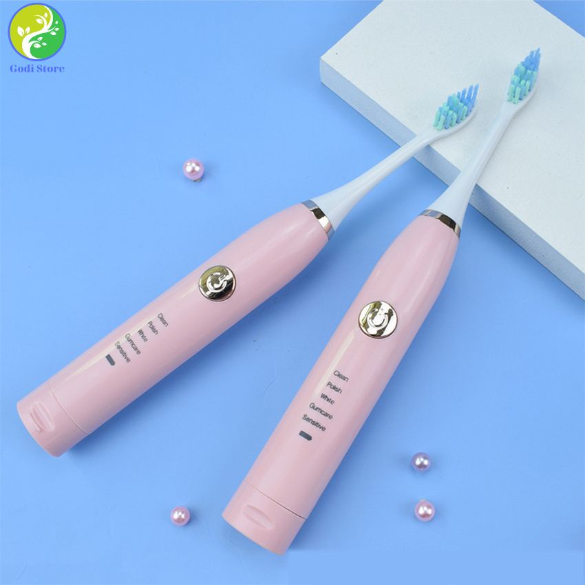 Bàn Chải Đánh Răng Điện Thông Minh Sonic 5 Chế Độ Làm Sạch Sâu Kèm Cáp Sạc USB + 2 Đầu Bàn Chải - G69