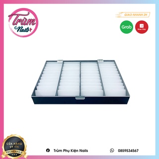 Khay mica 44 ô trưng bày móng mẫu nail có nắp đậy