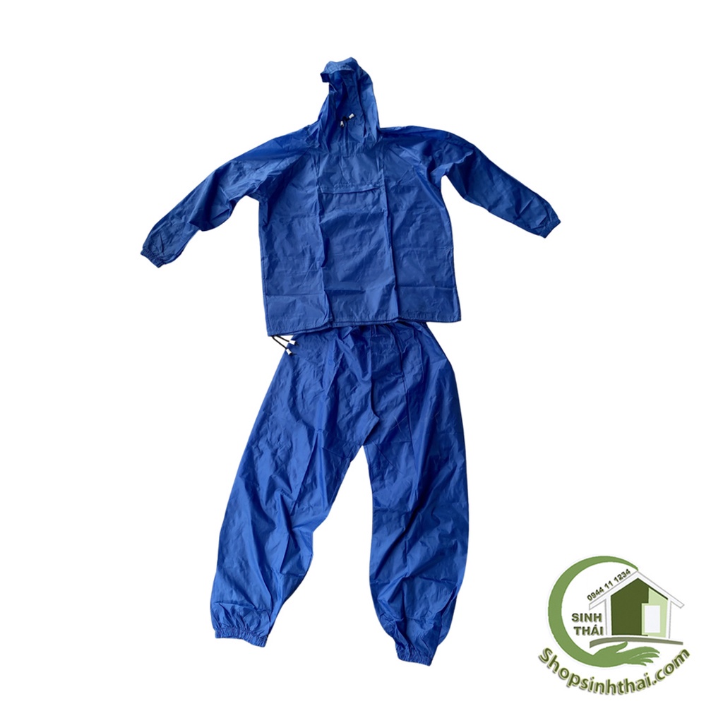 Bộ quần áo dù siêu nhẹ, chống gió, chống nước - áo mưa màu xanh dương - quần áo thể thao, du lịch, lao động