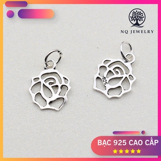 Charm bạc hình hoa hồng treo