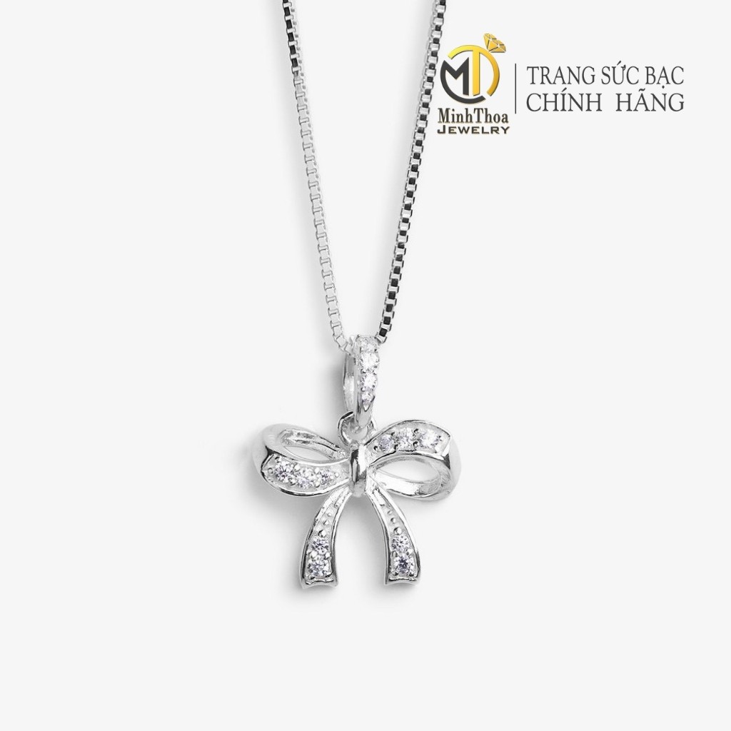Dây chuyền,vòng cổ nữ bạc mặt nơ sáng đẹp, trang sức bạc phong cách Hàn Quốc Minh Thoa JEWELRY