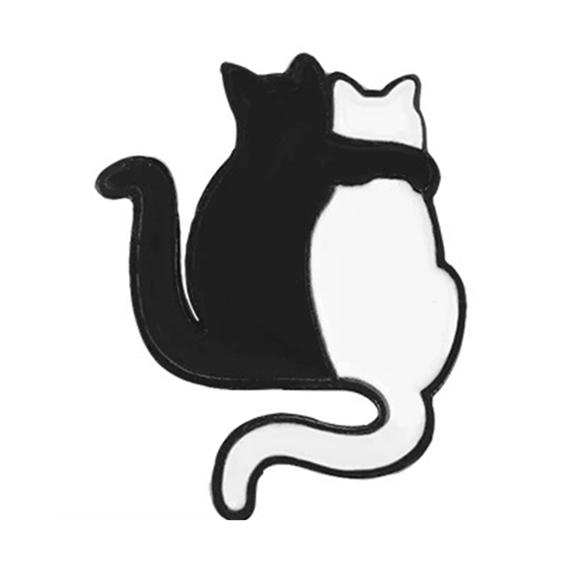 Ghim Cài Áo Bằng Hợp Kim Họa Tiết Trắng Đen Dễ Thương