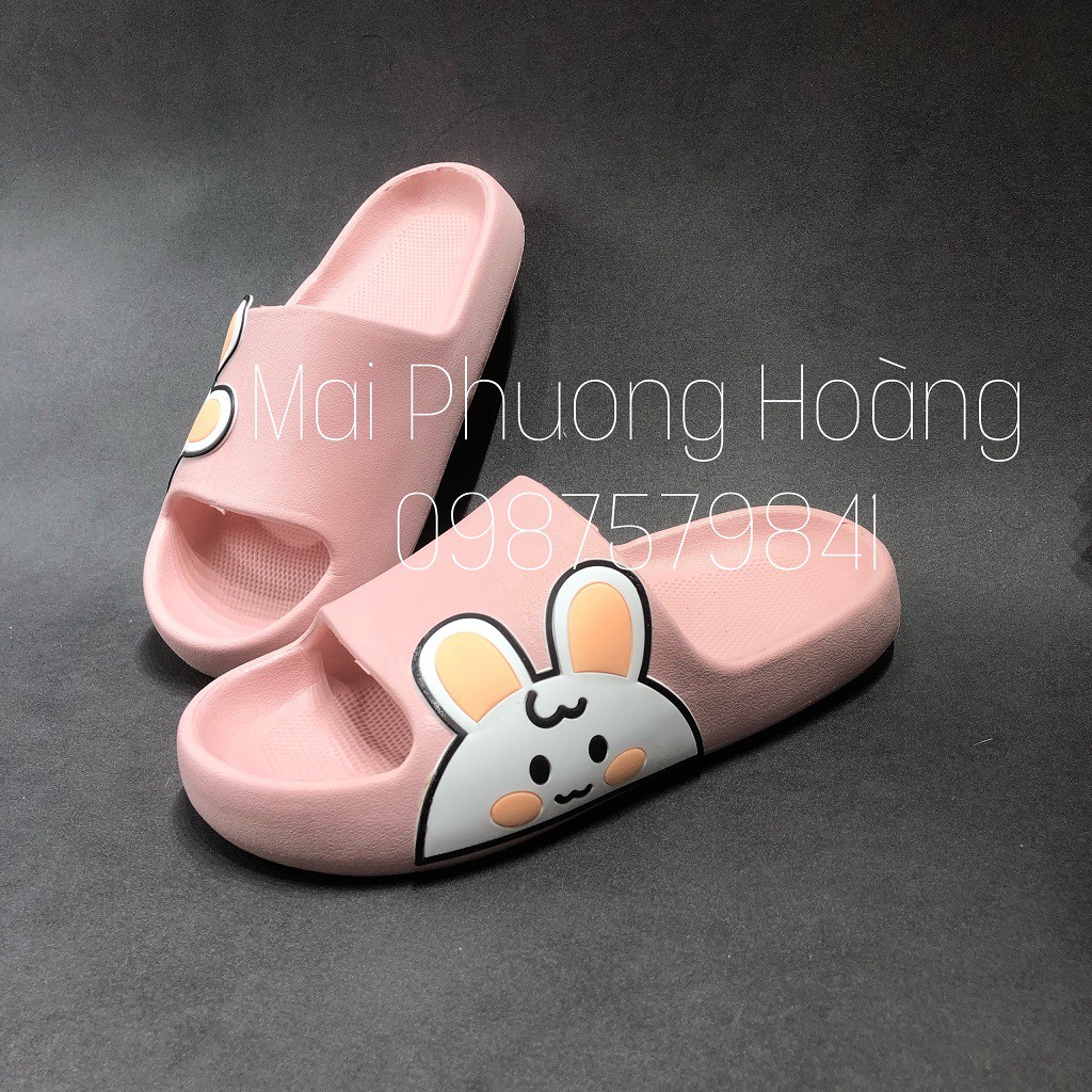 Dép Bánh Mì Hình Thỏ Quai Ngang Cute siêu xinh, Form ngắn khách nhích lên 1 size Mai Phương Hoàng