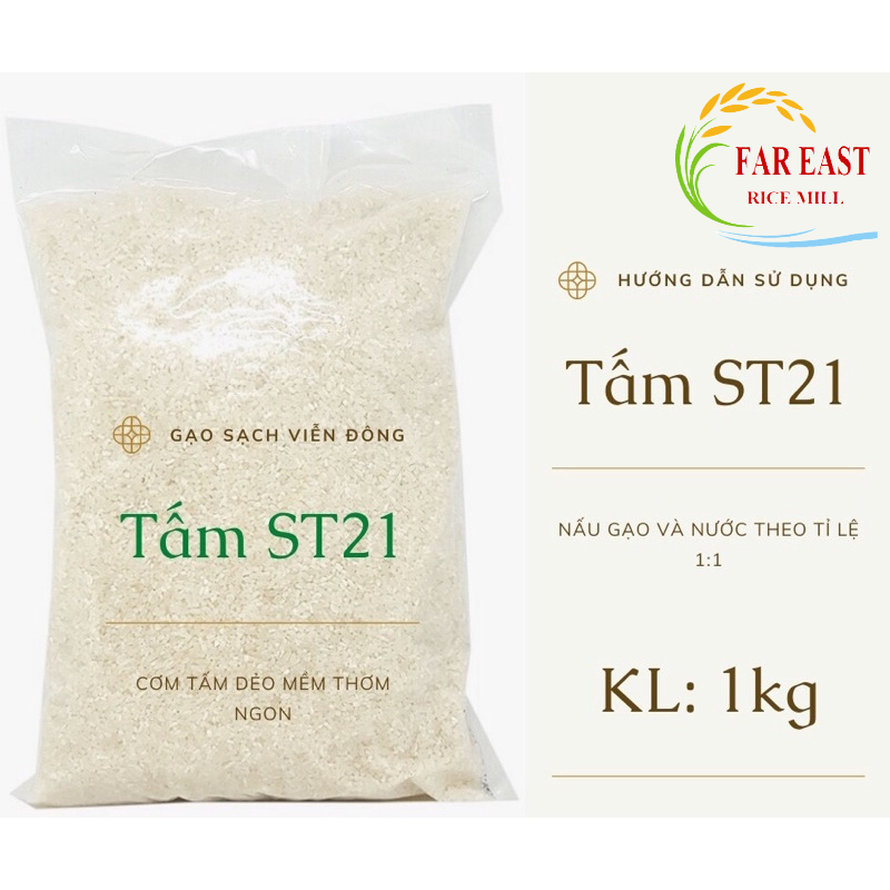Gạo Tấm ST21 Thơm dẻo ngon cơm bịch 1kg
