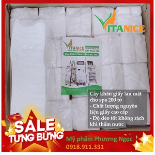 Khăn Giấy Rửa Mặt Cho Spa - 200 Tờ/Cây