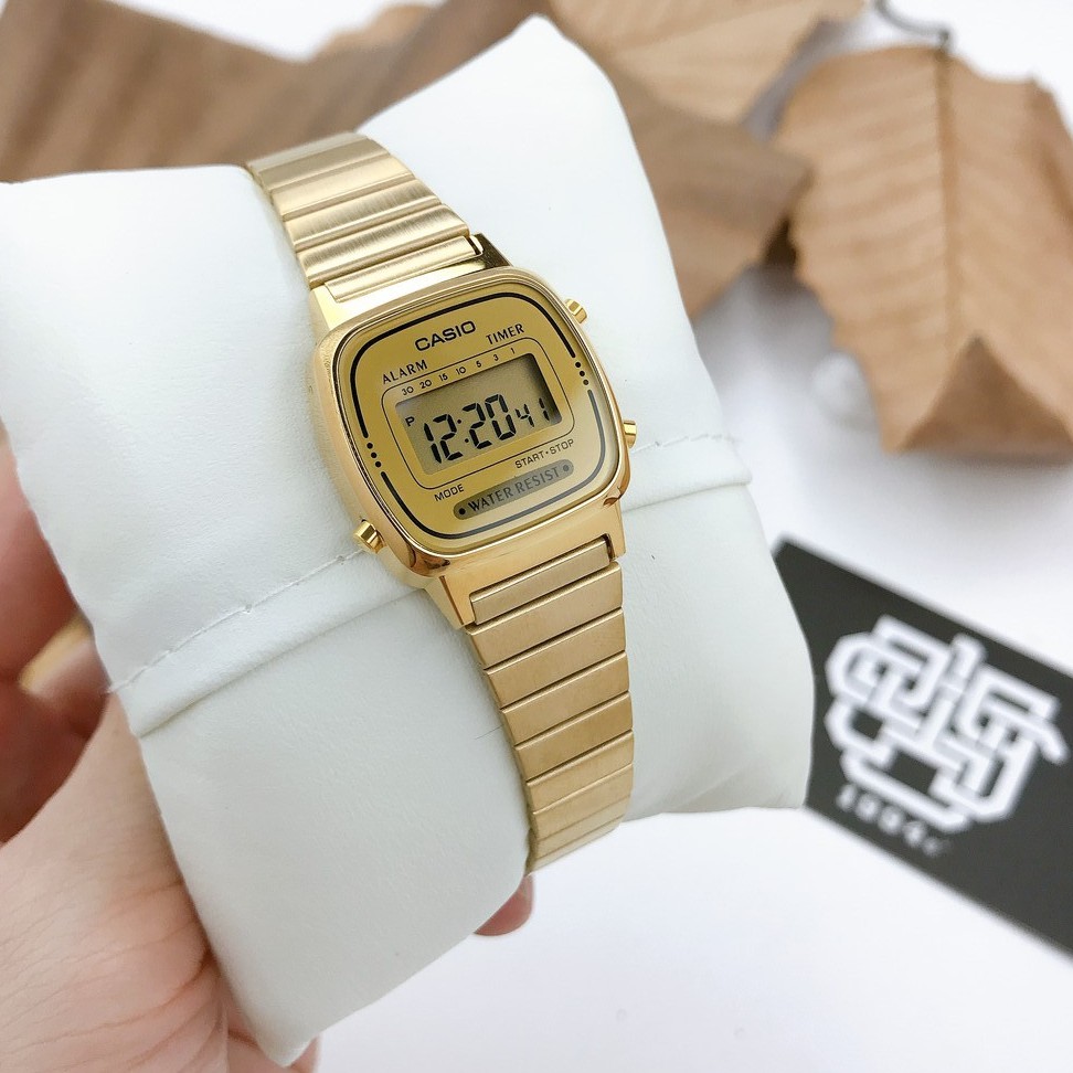 Đồng hồ nữ Casio LA670 / LA670WGA-9 dây đeo bằng thép, chống nước, hàng chính hãng