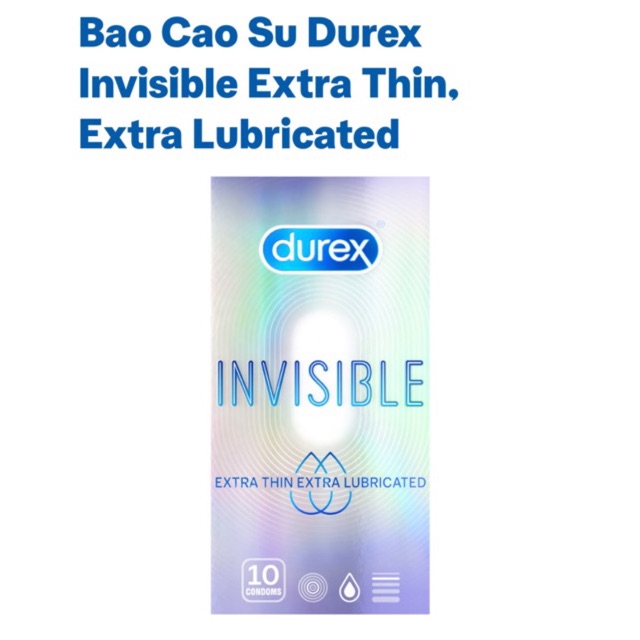 Bao Cao Su Durex Invisible Extra Thin/Lubri ( 10 Cái) - 0404034