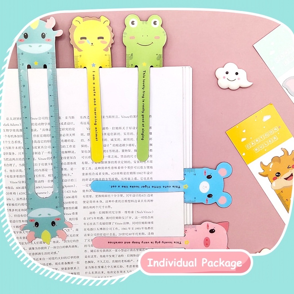Thước Thẳng Mềm Dẻo 15cm Hình Thú Hoạt Hình Dễ Thương Sáng Tạo Cho Học Sinh/Văn Phòng