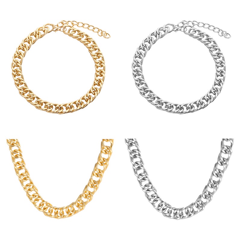 Dây chuyền choker hợp kim màu bạc đơn giản thời trang dành cho nữ