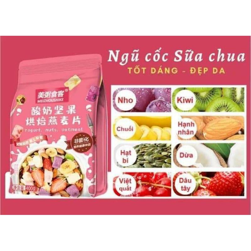 ngũ cốc giảm cân ❤freeship❤ combo 2 gói ngũ cốc sữa chua - Lùn Con Food