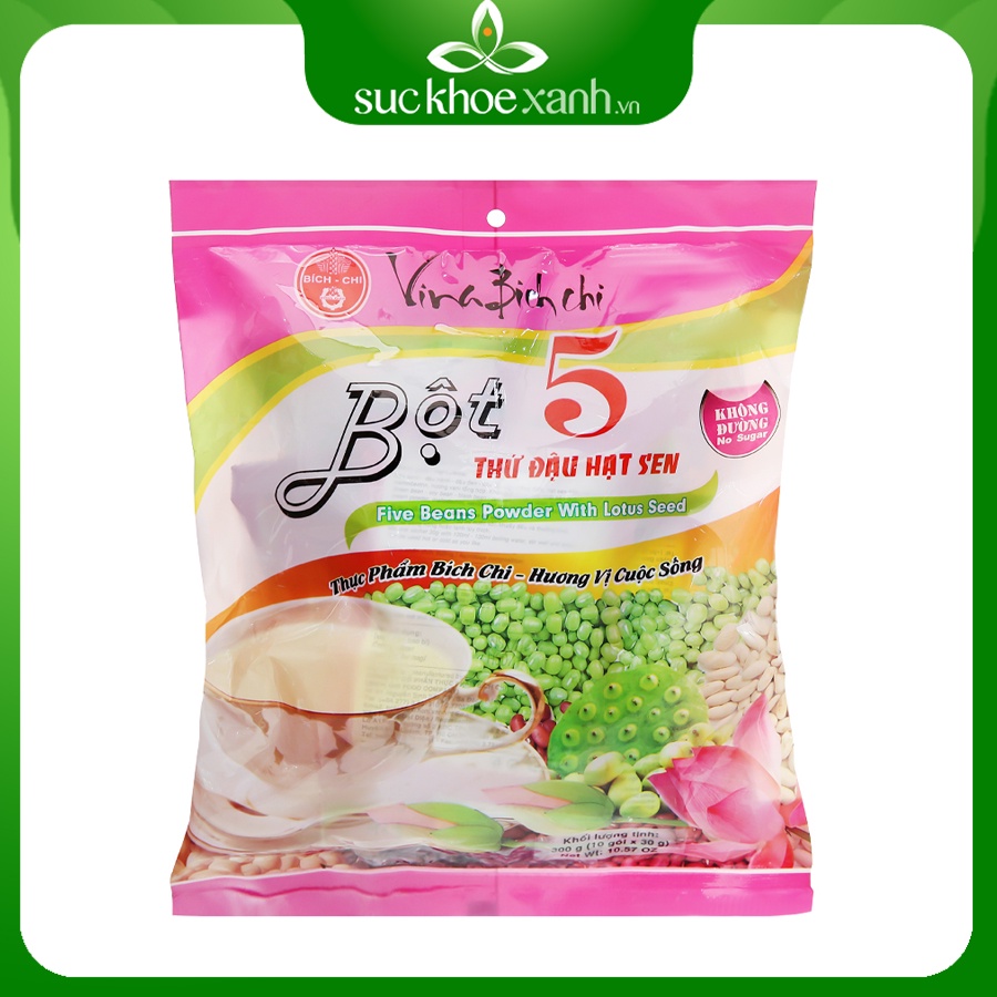 Bột 5 thứ đậu Hạt Sen Bích Chi không đường 300g/bịch