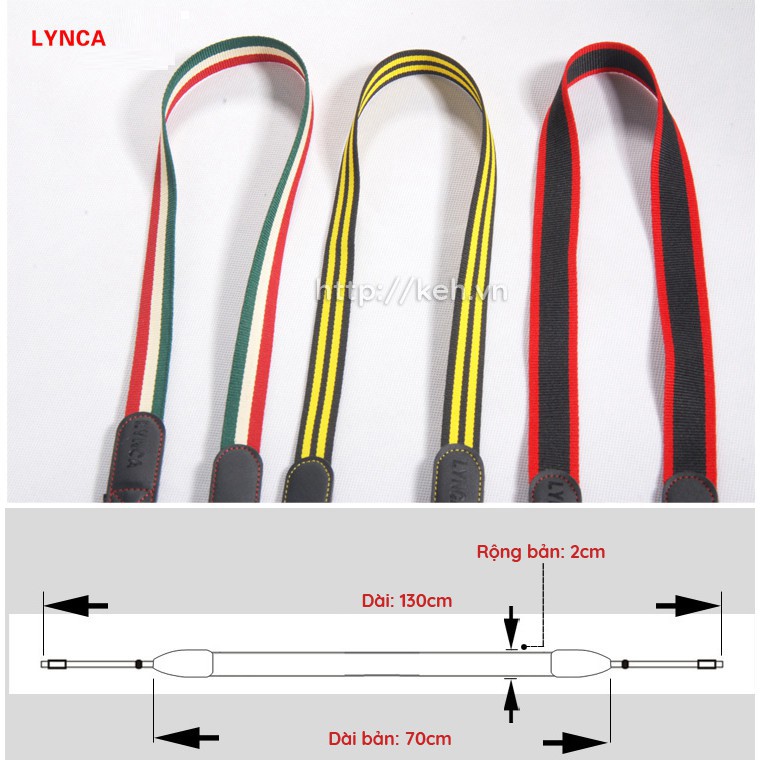 Dây đeo máy ảnh Lynca bản nhỏ cho Sony Fujifilm, Panasonic, Olympus, Canon