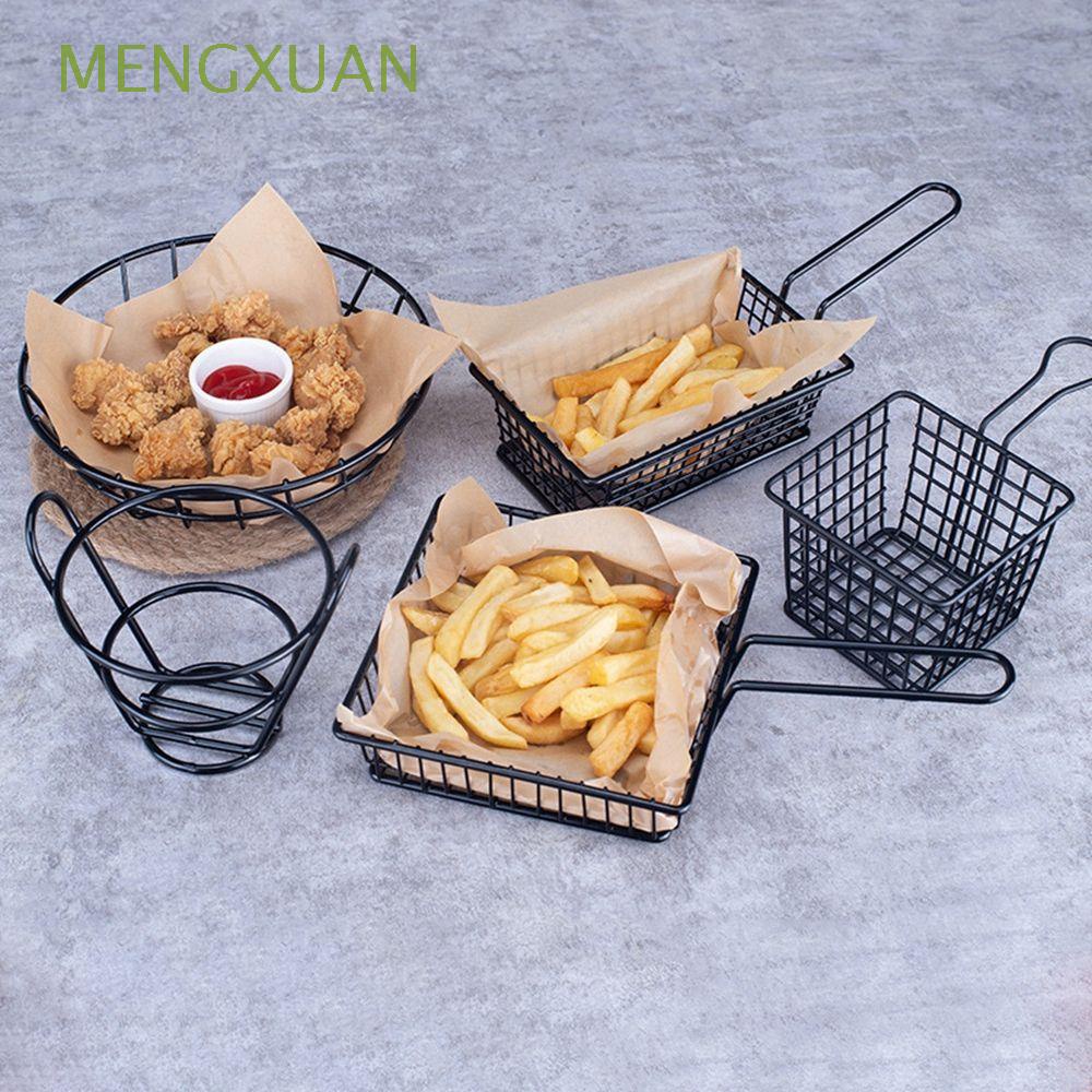 Giỏ đựng khoai tây chiên trang trí nhà hàng bằng thép không gỉ màu đen đa năng