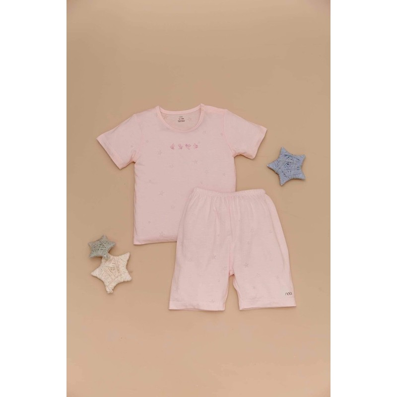 Bộ Nous cài vai hồng - xanh nhạt