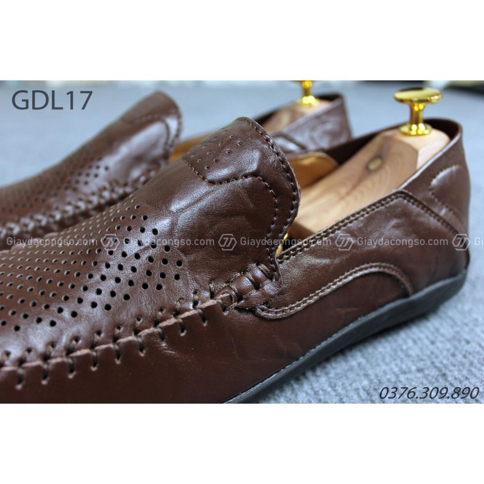 Giày lười đục lỗ da mềm chống hôi chân GDL-17 - Giày Da Công Sở