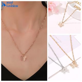 Vòng Cổ Bướm Tinh Tế Hàn Quốc Thời Trang Retro Xương Cổ Vàng Bạc Dây Xích Cá Tính Phụ Kiện Nữ