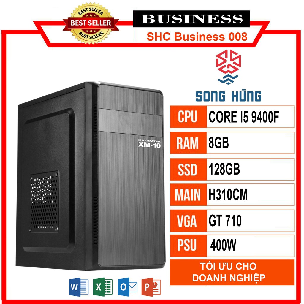 Bộ máy tính văn phòng Business Pro 008 (i5 9400F/H310/8GB RAM/GT710/240GB SSD/400W/WIFI)