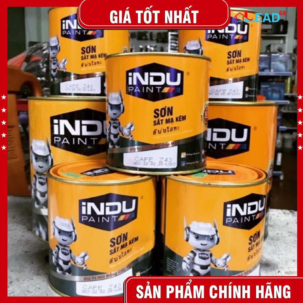 Sơn sắt mạ kẽm indu hộp 800ml màu nhũ vàng Z92 ( Hàng chính hãng)