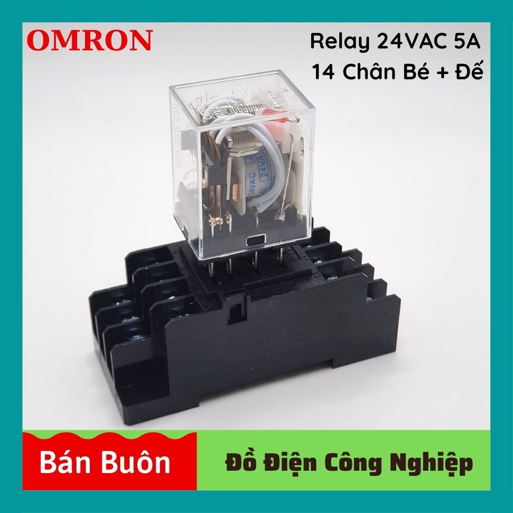 Relay omron 24v 14 chân, rơ le trung gian 24v