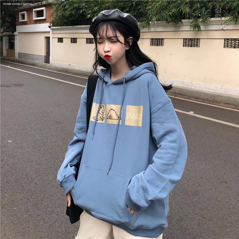 Áo Hoodie In Hình Hoạt Hình Xinh Xắn Cho Nữ