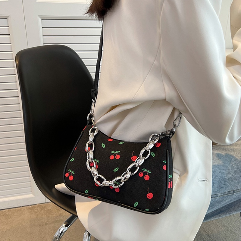 IELGY Túi Đeo Vai In Họa Tiết cherry Phong Cách Hàn Quốc Xinh Xắn Cho Nữ