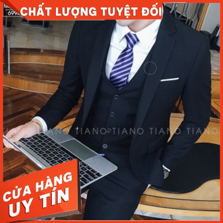 Bộ vest xanh đen hàng cao cấp full size