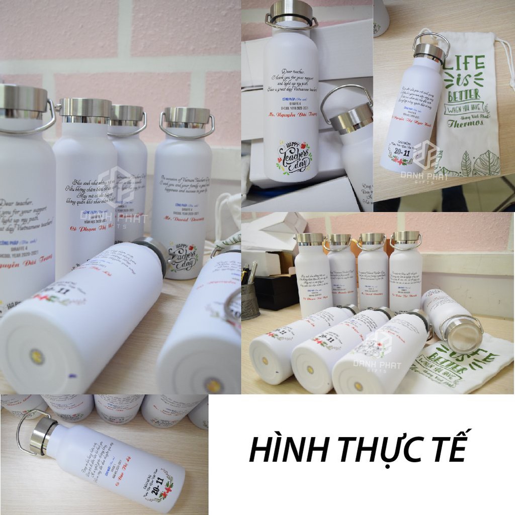 [Miễn Phí in/khắc] Bình Giữ Nhiệt 500ml cao cấp, Bình Nước Giữ Nhiệt inox 304 Quà Tặng Sinh Nhật Độc Đáo, Ý Nghĩa