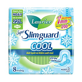 BVS Laurier slimguard cool mát lạnh và kiểm soát mùi 8 miếng mỏng có cánh