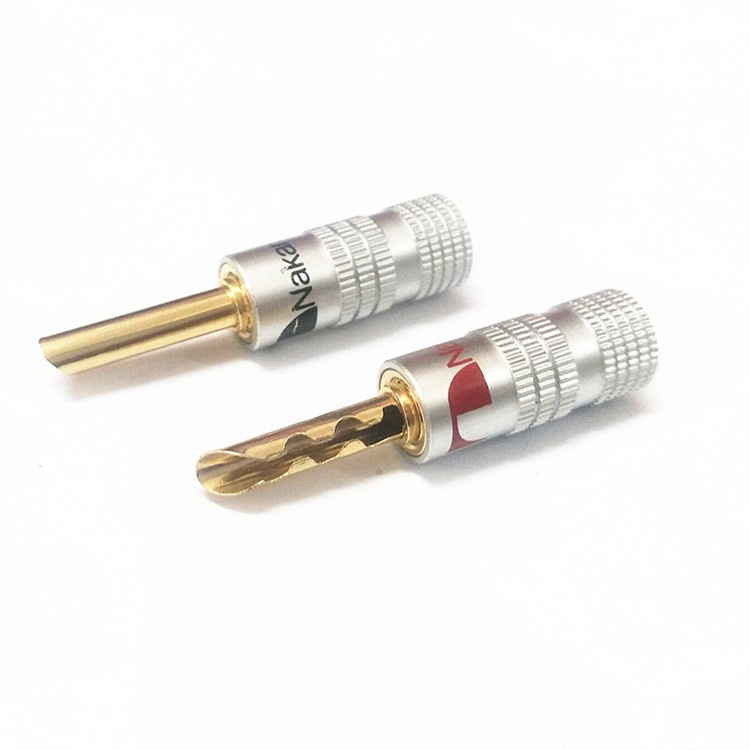 Rắc cắm bắp chuối 4mm Nakamichi vỏ nhôm chân đồng mạ vàng (1 chiếc)