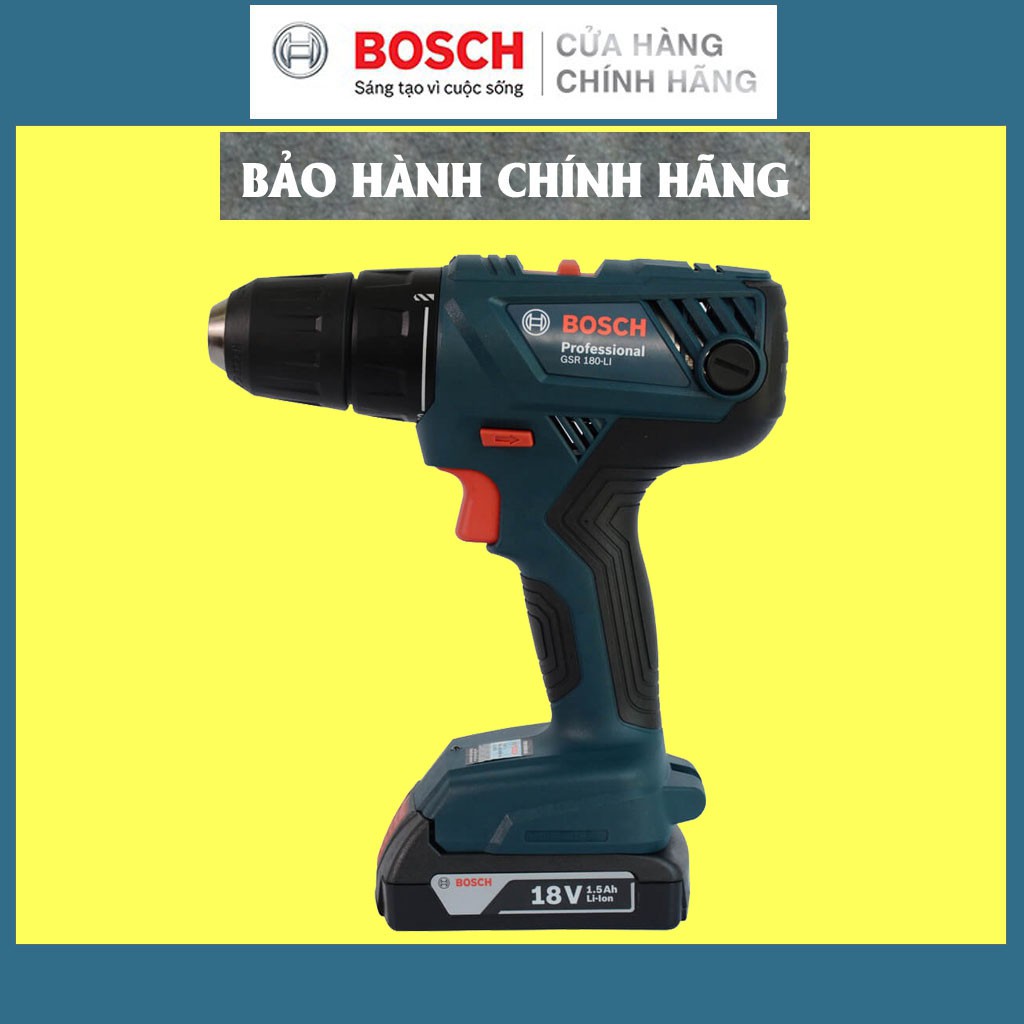 Máy Khoan Vặn Vít Dùng Pin Bosch GSR 180-LI - Phụ Kiện Mới, Giá Đại Lý Cấp 1