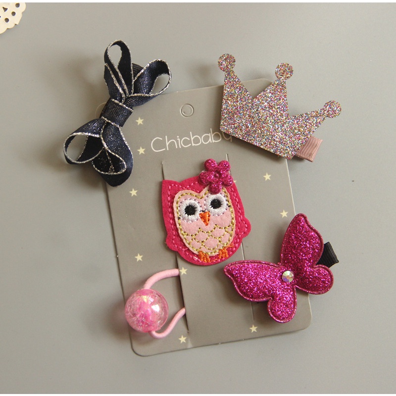 Set 5 kẹp tóc cao cấp phong cách Hàn Quốc cho bé chính hãng Chicbaby