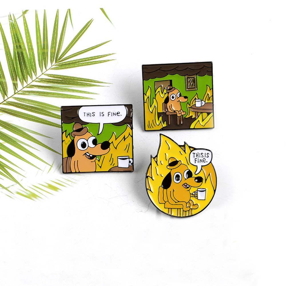 Mmluck Ghim Cài Áo Hình Nhân Vật AnimeTHIS IS FINE Vui Nhộn Cổ Điển