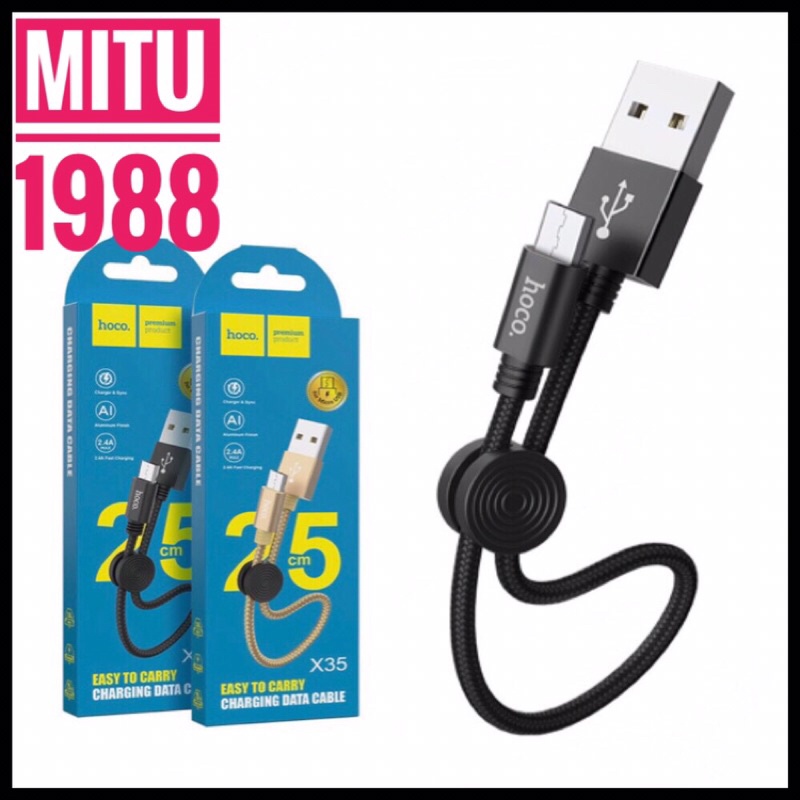 Cáp sạc nhanh cho Android Hoco X35 Micro ngắn 25cm - CHÍNH HÃNG