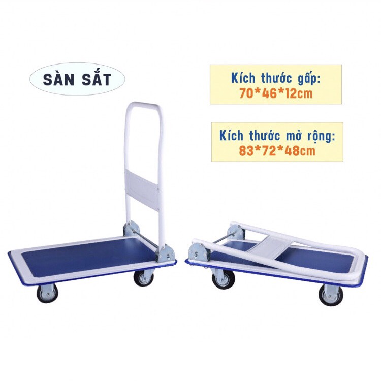 < Rẻ Vô Địch > Xe Kéo Tay Đa Năng 4 bánh Gấp Gọn Tải trọng 150kg-XKT04