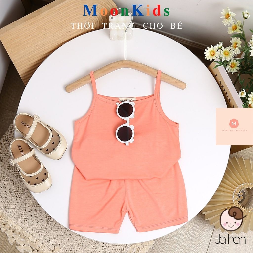 Bộ MinKy Mom Hai Dây Siêu Rẻ vải thun lạnh cotton 100% Cho Bé Gái Từ 6-18kg,Áo hai dây bé gái,đồ hai dây cho bé