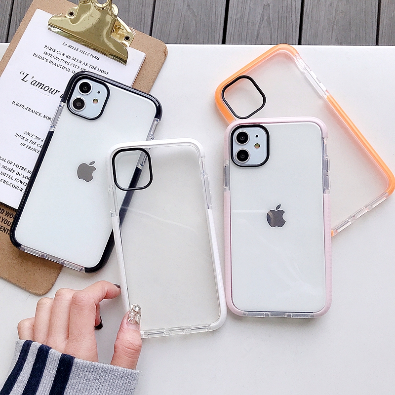 Ốp điện thoại bóng trong suốt chống va đập cho iPhone 12 11 Pro Max XS MAX XR X 8 7 Plus